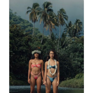 Women's EIMEO Tupai Ape Pink Orange Floral Bikini Set Large